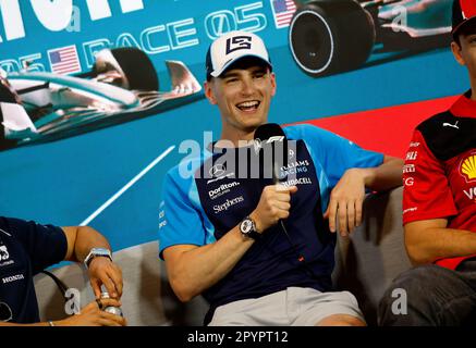 Miami Gardens, Etats Unis. 04. Mai 2023. SARSERGEANT Logan (usa), Williams Racing FW45, Portrait während des Formel 1 Crypto.com Grand Prix 2023, 5. Runde der Formel-1-Weltmeisterschaft 2023 vom 05. Bis 07. Mai 2023 auf dem Miami International Autodrome, in Miami Gardens, Florida, Vereinigte Staaten von Amerika - Foto DPPI Credit: DPPI Media/Alamy Live News Stockfoto