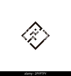 Laufender Mann, quadratisches geometrisches Symbol, einfacher Logo-Vektor Stock Vektor