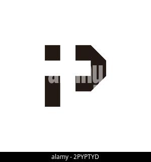 Buchstabe P plus, quadratisches geometrisches Symbol einfacher Logovektor Stock Vektor