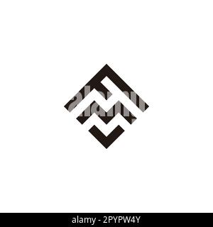 Quadrat mit F-, m- und V-Buchstaben, elegantes geometrisches Symbol einfacher Logovektor Stock Vektor
