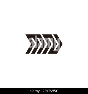 Buchstabe MN-Richtung, Rechtes geometrisches Symbol einfacher Logo-Vektor Stock Vektor