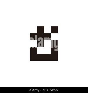 Buchstabe JJ plus, quadratisches geometrisches Symbol einfacher Logovektor Stock Vektor