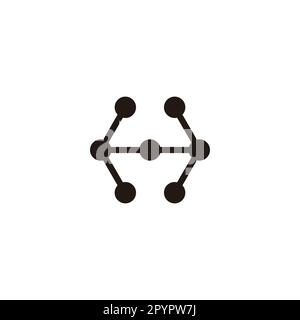 Buchstabe H Sechseck, Moleküle geometrisches Symbol einfacher Logo-Vektor Stock Vektor