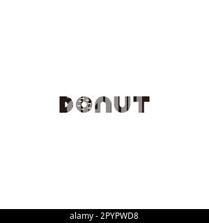 Text, „DONUT“, umrissenes geometrisches Symbol einfacher Logovektor Stock Vektor