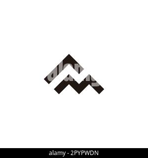Buchstabe RM geometrisches Bergsymbol einfacher Logo-Vektor Stock Vektor