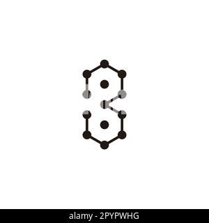 Nummer 3 Sechsecke, Moleküle geometrisches Symbol einfacher Logo-Vektor Stock Vektor
