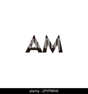Buchstabe AM, Umriss geometrisches Symbol einfacher Logovektor Stock Vektor