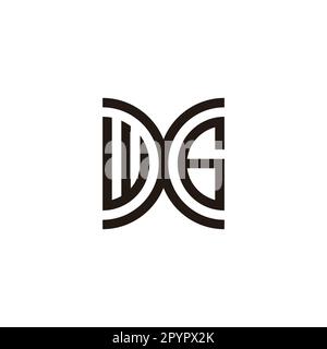 Buchstabe wx und Nummer 6 Kurve geometrisches Symbol einfacher Logo-Vektor Stock Vektor