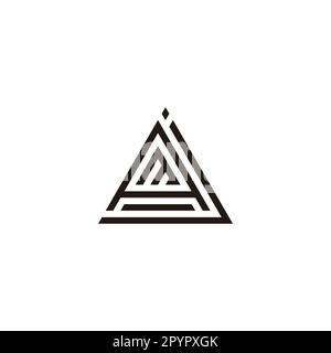 Buchstaben j, A und m geometrisches Dreieck einfaches Logo-Vektor Stock Vektor