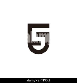 Buchstabe G Nummer 5 Kurve, Umrisssymbol einfacher Logo-Vektor Stock Vektor