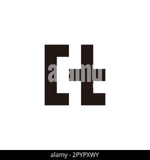 Buchstabe CT quadratisches geometrisches Symbol einfacher Logo-Vektor Stock Vektor