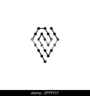 Raute, Molekül, Spirale, abgerundetes geometrisches Symbol einfacher Logovektor Stock Vektor