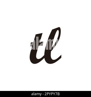 Buchstabe TL Connect geometrisches Symbol einfacher Logo-Vektor Stock Vektor