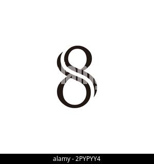 Buchstabe dp Nummer 8, Linien geometrisches Symbol einfacher Logo-Vektor Stock Vektor