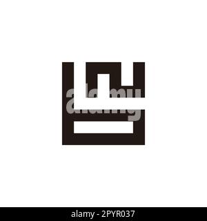 Buchstabe BN NB b N quadratisches geometrisches Symbol einfacher Logo-Vektor Stock Vektor