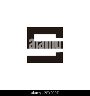 Buchstabe sg gs s g quadratisches, gestreiftes geometrisches Symbol einfacher Logovektor Stock Vektor