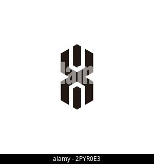 Buchstabe X, Nummer 8 Sechsecke geometrisches Symbol einfacher Logo-Vektor Stock Vektor