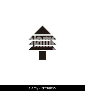 Nummer 2 Pinien geometrisches Symbol einfacher Logo-Vektor Stock Vektor