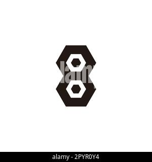 Nummer 8, Sechsecke, geometrisches Symbol, einfacher Logo-Vektor Stock Vektor