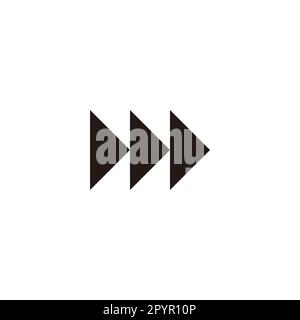 Buchstabe m Richtungen, Pfeil geometrisches Symbol einfacher Logo-Vektor Stock Vektor