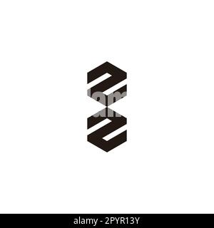 Buchstabe ZZ, Nummer 8 Sechsecke geometrisches Symbol einfacher Logo-Vektor Stock Vektor