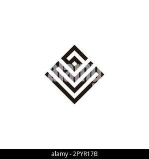 Buchstabe S Nummer 6 quadratisch, elegantes geometrisches Symbol einfacher Logovektor Stock Vektor