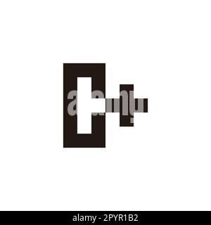 Buchstabe C plus, quadratisches geometrisches Symbol einfacher Logo-Vektor Stock Vektor