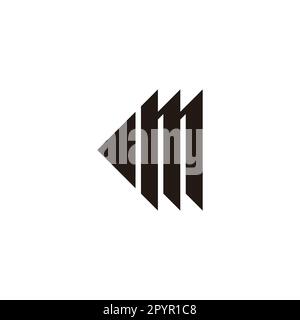 Buchstabe m Richtung, linkes geometrisches Symbol einfacher Logo-Vektor Stock Vektor