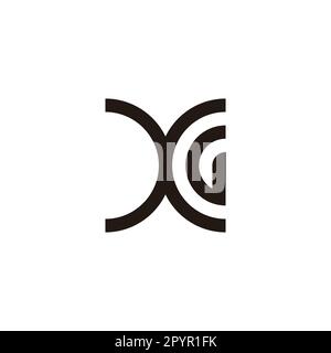 Buchstabe XG Kurve Geometrisches Symbol einfacher Logo-Vektor Stock Vektor