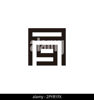 Buchstabe AG GA A g quadratisches geometrisches Symbol einfacher Logo-Vektor Stock Vektor