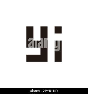 Yi-Quadrat geometrisches Symbol einfacher Logo-Vektor Stock Vektor
