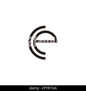 Buchstabe CE, kreisförmiges geometrisches Symbol einfacher Logovektor Stock Vektor