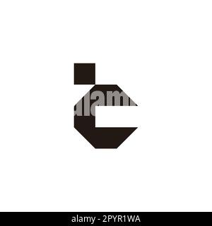 Buchstabe cb bc c b quadratisches geometrisches Symbol einfacher Logovektor Stock Vektor