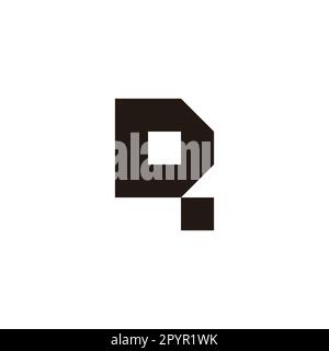 Buchstabe DQ QD D d q quadratisches geometrisches Symbol einfacher Logovektor Stock Vektor