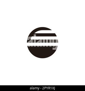 E-Schale, kreisförmiges geometrisches Symbol einfacher Logovektor Stock Vektor
