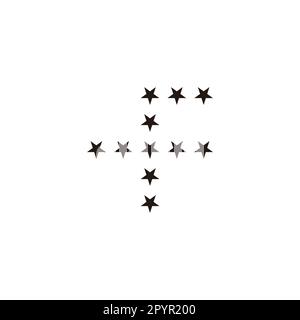 Buchstabe f Sterne, quadratisches geometrisches Symbol einfacher Logo-Vektor Stock Vektor