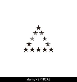 Dreieck, Sterne geometrisches Symbol einfacher Logo-Vektor Stock Vektor