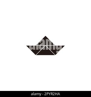Bootspapier, geometrisches Symbol falten, einfacher Logo-Vektor Stock Vektor