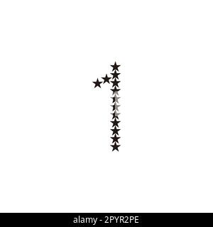Nummer 1 Sterne geometrisches Symbol einfacher Logo-Vektor Stock Vektor