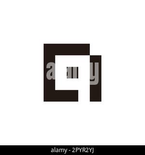 Buchstabe CQ quadratisches geometrisches Symbol einfacher Logo-Vektor Stock Vektor