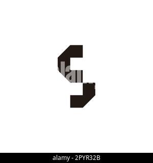 Buchstabe cs sc c s quadratisches geometrisches Symbol einfacher Logovektor Stock Vektor