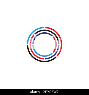 Buchstabe-O-Technologie, Linien, elektrisches geometrisches Symbol einfacher Logo-Vektor Stock Vektor