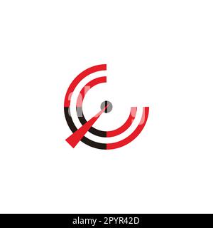 Buchstabe G Tachometer geometrisches Symbol einfacher Logovektor Stock Vektor