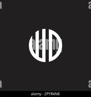 Buchstabe WD-förmiger Kreis geometrisches Symbol einfacher Logo-Vektor Stock Vektor