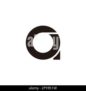 Buchstabe GA AG G ein Kreis, umrissenes geometrisches Symbol einfacher Logovektor Stock Vektor