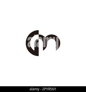 Buchstabe GM eindeutiges geometrisches Symbol einfacher Logo-Vektor Stock Vektor