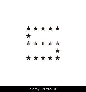 Buchstabe S Sterne, quadratisches geometrisches Symbol einfacher Logovektor Stock Vektor