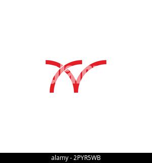Buchstabe r und V Kurve geometrisches Symbol einfacher Logovektor Stock Vektor