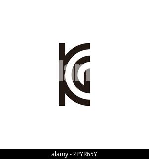 Buchstabe KG Kurve Geometrisches Symbol einfacher Logo-Vektor Stock Vektor