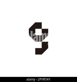 Buchstabe GG GG G g quadratisches geometrisches Symbol einfacher Logovektor Stock Vektor
